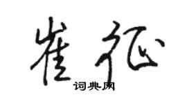 骆恒光崔征行书个性签名怎么写