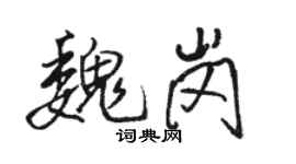 骆恒光魏岗行书个性签名怎么写