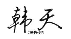 骆恒光韩天行书个性签名怎么写