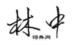 骆恒光林中行书个性签名怎么写