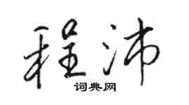 骆恒光程沛行书个性签名怎么写