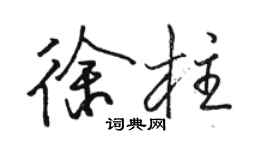 骆恒光徐柱行书个性签名怎么写
