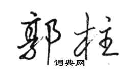 骆恒光郭柱行书个性签名怎么写