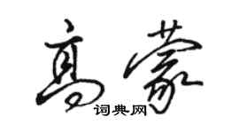 骆恒光高蒙行书个性签名怎么写