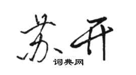 骆恒光苏开行书个性签名怎么写
