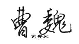 骆恒光曹魏行书个性签名怎么写