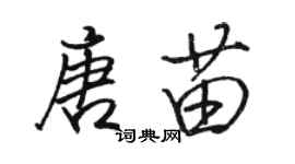 骆恒光唐苗行书个性签名怎么写