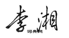 骆恒光李湘行书个性签名怎么写