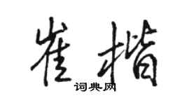 骆恒光崔楷行书个性签名怎么写