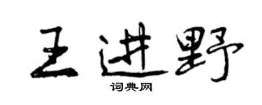 曾庆福王进野行书个性签名怎么写