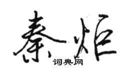 骆恒光秦炬行书个性签名怎么写