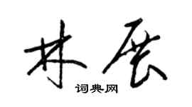 梁锦英林展草书个性签名怎么写