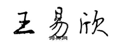 曾庆福王易欣行书个性签名怎么写