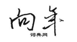 骆恒光向年行书个性签名怎么写