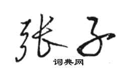 骆恒光张子行书个性签名怎么写