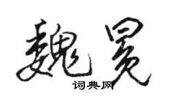 骆恒光魏冕行书个性签名怎么写