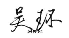 骆恒光吴环行书个性签名怎么写