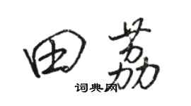 骆恒光田荔行书个性签名怎么写