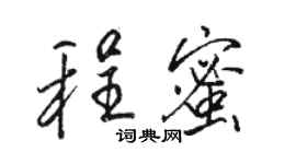 骆恒光程蜜行书个性签名怎么写