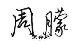 骆恒光周朦行书个性签名怎么写