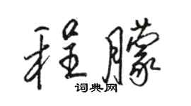 骆恒光程朦行书个性签名怎么写