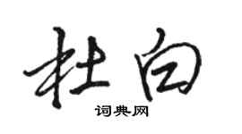 骆恒光杜白行书个性签名怎么写