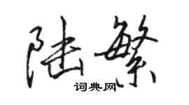骆恒光陆繁行书个性签名怎么写