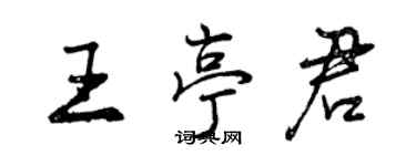 曾庆福王亭君行书个性签名怎么写