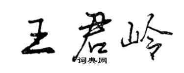 曾庆福王君岭行书个性签名怎么写