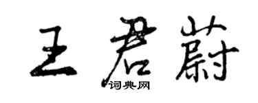 曾庆福王君蔚行书个性签名怎么写