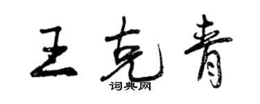 曾庆福王克青行书个性签名怎么写