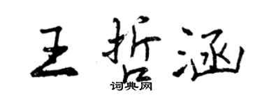 曾庆福王哲涵行书个性签名怎么写