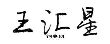 曾庆福王汇星行书个性签名怎么写
