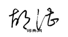 梁锦英胡湛草书个性签名怎么写