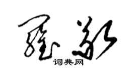 梁锦英罗敬草书个性签名怎么写