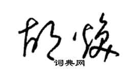 梁锦英胡焕草书个性签名怎么写