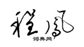 梁锦英程凤草书个性签名怎么写