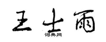 曾庆福王士雨行书个性签名怎么写