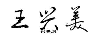 曾庆福王兴美行书个性签名怎么写