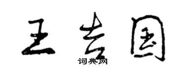曾庆福王吉国行书个性签名怎么写