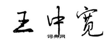 曾庆福王中宽行书个性签名怎么写