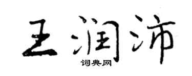 曾庆福王润沛行书个性签名怎么写