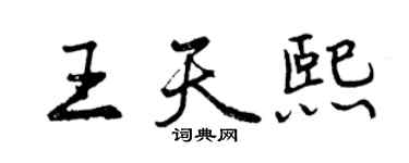 曾庆福王天熙行书个性签名怎么写