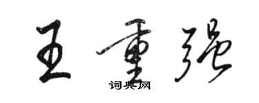 骆恒光王重强行书个性签名怎么写
