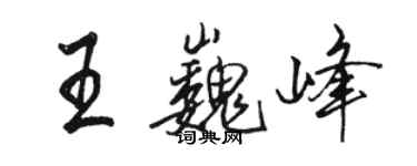 骆恒光王巍峰行书个性签名怎么写