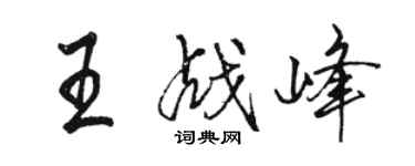 骆恒光王战峰行书个性签名怎么写