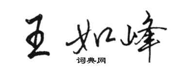 骆恒光王如峰行书个性签名怎么写