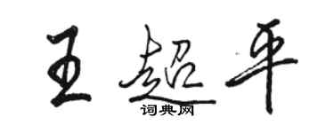骆恒光王超平行书个性签名怎么写