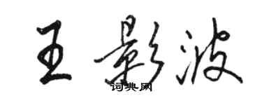 骆恒光王影波行书个性签名怎么写