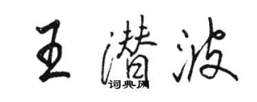 骆恒光王潜波行书个性签名怎么写